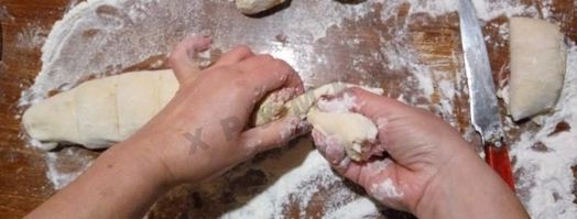 мини пирожки без дрожжей кныши. Шаг 9