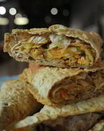 Пирожки из лаваша с курицей и капустой