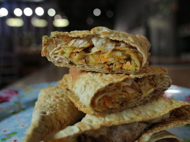 Рецепт пирожков из лаваша с курицей и капустой