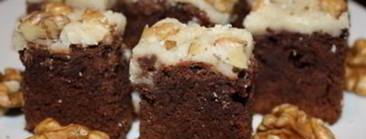 брауни с глазурью и орехами. Шаг 9