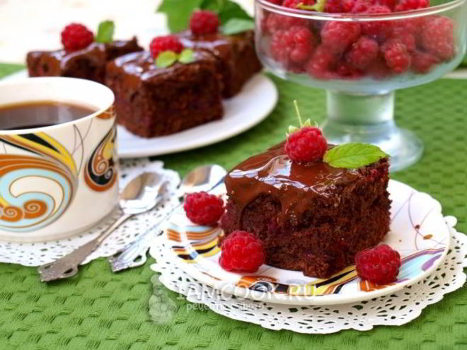 Рецепт брауни с малиной