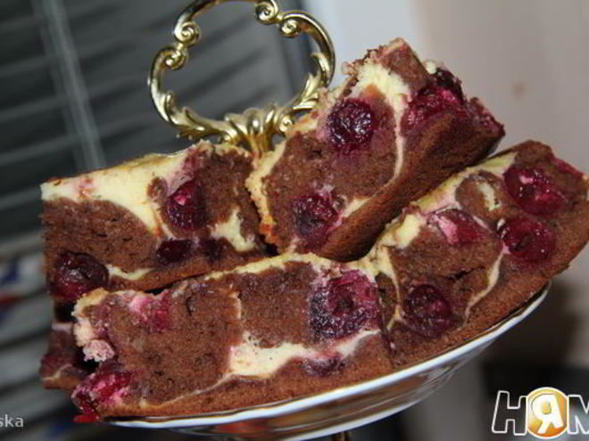 Рецепт брауни с творогом и вишней