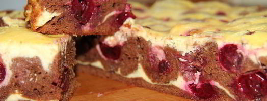 брауни с творогом и вишней. Шаг 10