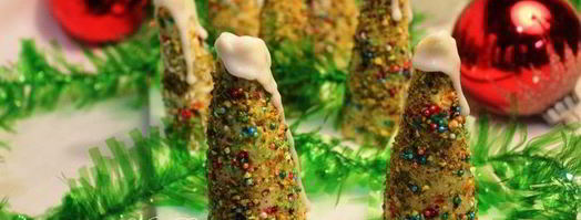 новогодние пирожные елочки с начинкой. Шаг 13