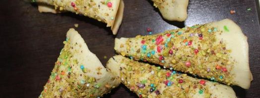 новогодние пирожные елочки с начинкой. Шаг 7