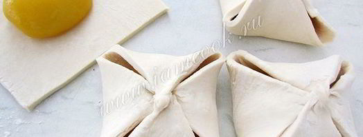 пирожные из слоеного теста с персиками. Шаг 9