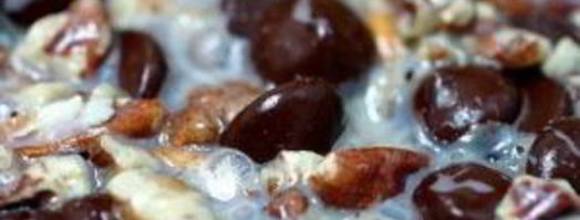 пирожные с шоколадом, сгущенкой и орехами. Шаг 4