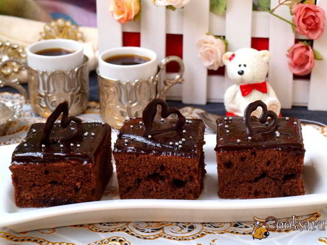 Рецепт шоколадных пирожных с заливкой