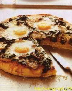Флорентийская пицца с яйцами