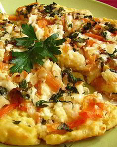 Картофельная пицца с моцареллой и грибами