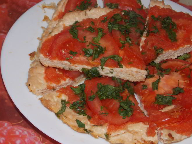 Рецепт пиццы на лепешке из куриного фарша