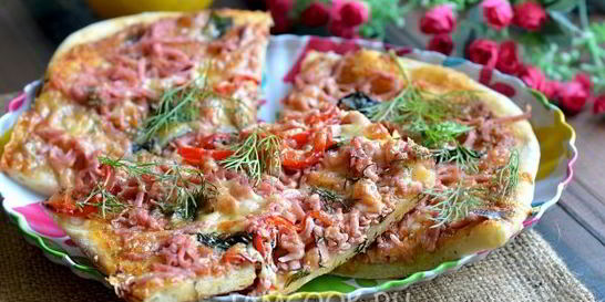 Пицца с баклажанной икрой