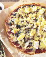 Пицца с курицей и грибами