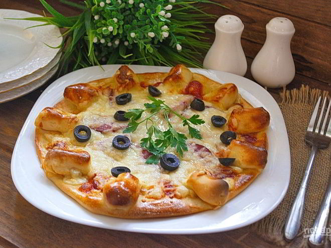 Рецепт пиццы с сырными булочками