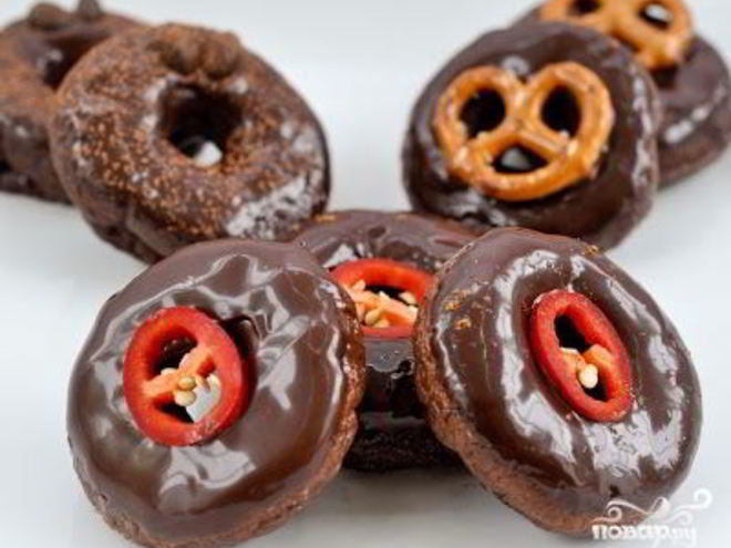 Рецепт шоколадных пончиков
