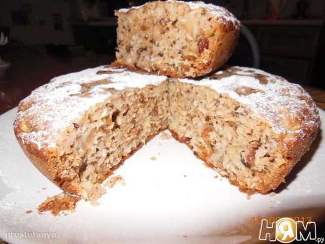 Рецепт коврижки с орехами, яблоками и кокосом