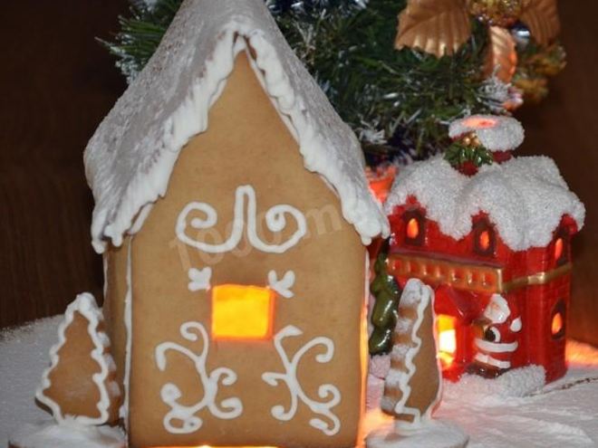 Рецепт новогоднего пряничного домика с глазурью