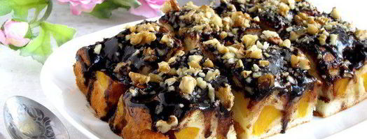 фруктовая шарлотка с шоколадной глазурью. Шаг 12