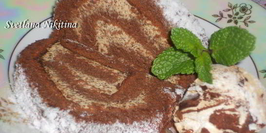 Шоколадно-кофейный рулет