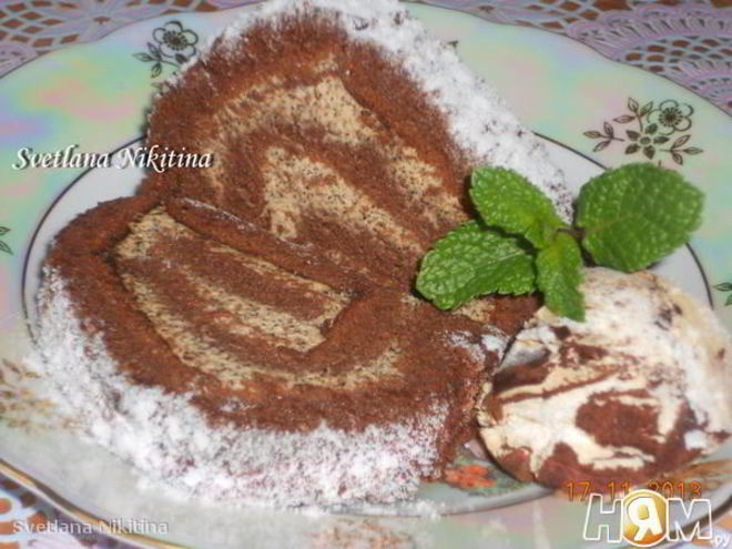 Рецепт шоколадна-кофейного рулет