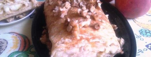 быстрый штрудель из лаваша с грушей. Шаг 13