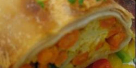 Домашний штрудель с овощной начинкой