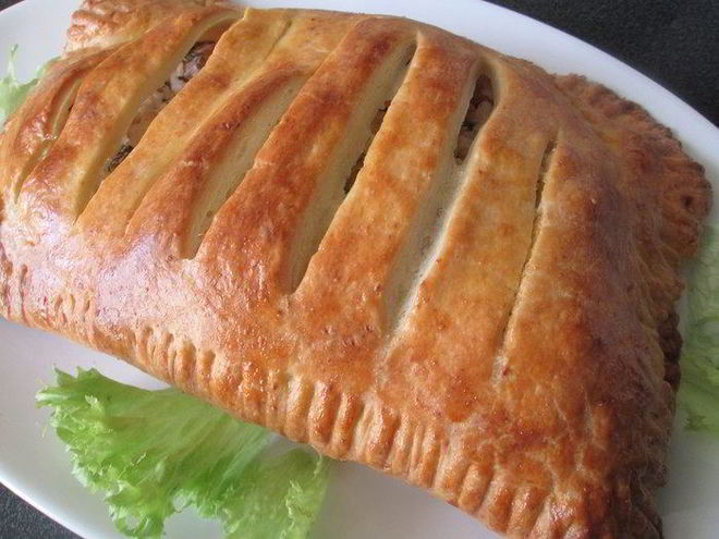 Рецепт рыбного штруделя из творожного теста