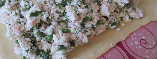 рыбный штрудель из творожного теста. Шаг 5