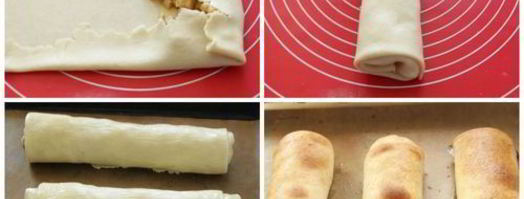 штрудель из творожного теста с яблоками и клюквой. Шаг 4