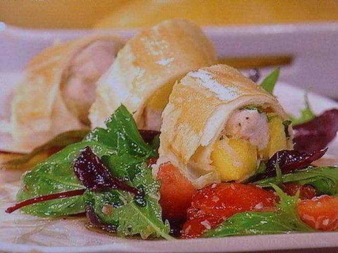 Рецепт штруделя с курино-манговой начинкой