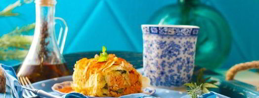 штрудель с лососем, моцареллой и шпинатом. Шаг 7