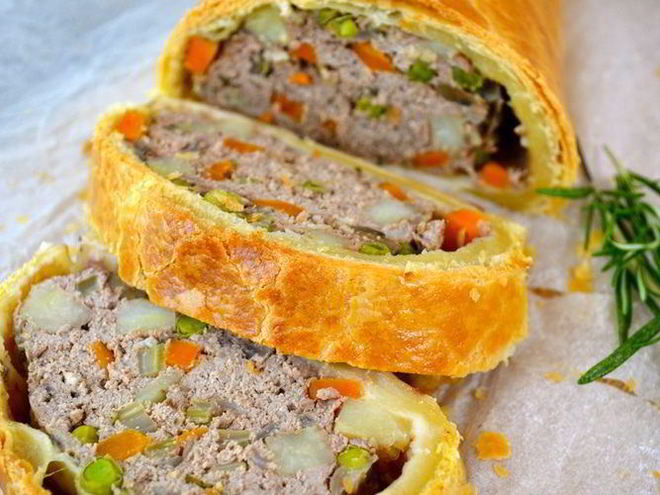 Рецепт штруделя с мясом