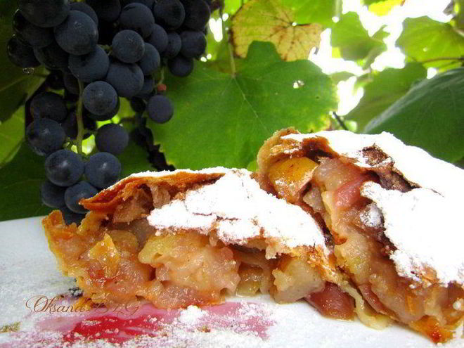 Рецепт штруделя с яблочно-грушевой начинкой