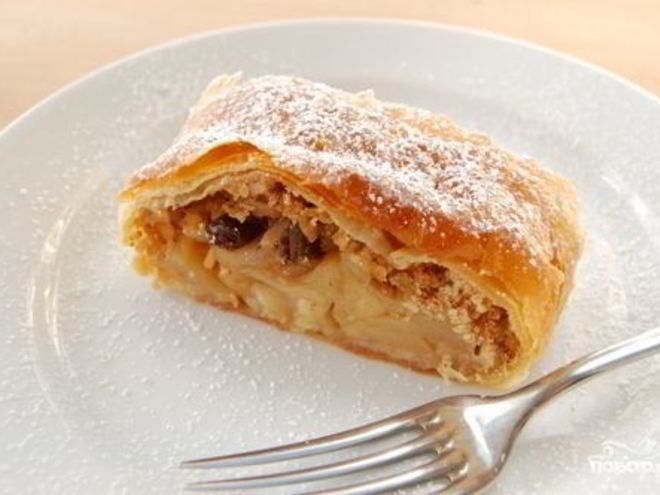 Рецепт штруделя с яблоками из лаваша
