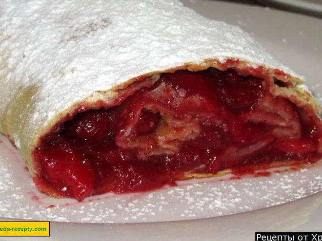 Рецепт вишневого штруделя с вишней