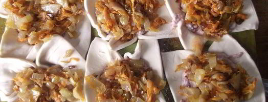 слойки с куриной печенью пролиски. Шаг 5