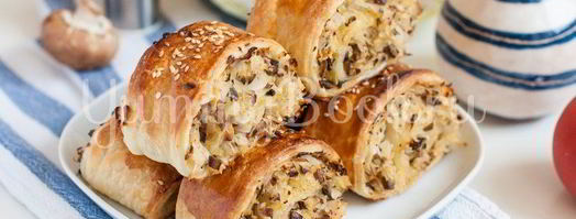 слойки с квашеной капустой и грибами. Шаг 11