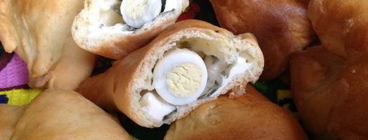 слойки с щавелем, сыром и яйцом. Шаг 18