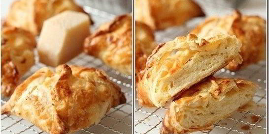 Слойки с сыром и творогом