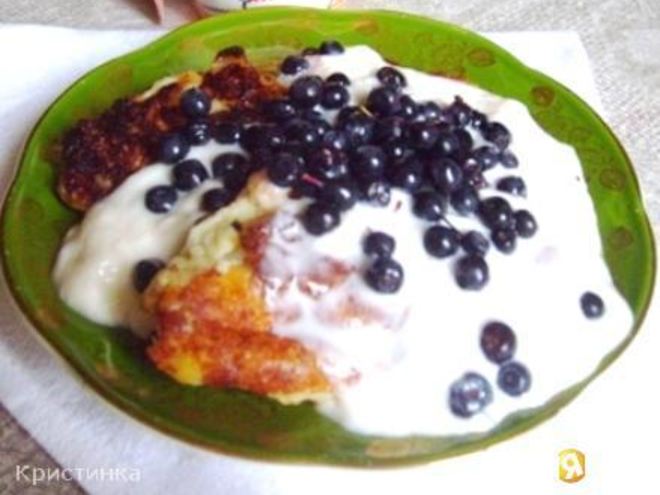 Рецепт сырников с черникой
