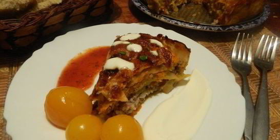 Мясной торт с рисом Голубчик