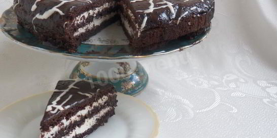 Шоколадно-творожный торт