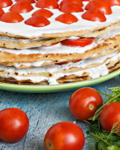 Торт из кабачков с сыром и помидорами