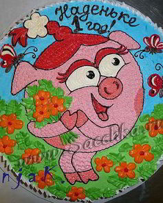 Торт-разукрашка с Нюшей