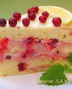 Торт Роман лимона с клюквой