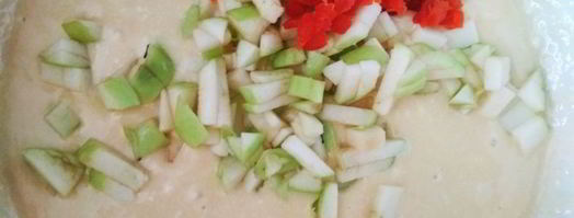 мягкие вафли с яблоком и курагой. Шаг 4