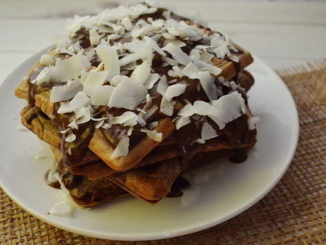 Рецепт шоколадна-творожных вафли