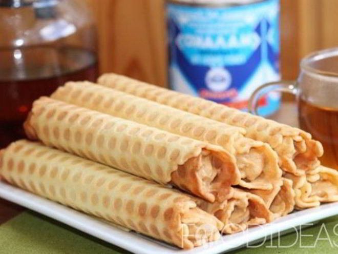 Рецепт вафельных трубочек с кремом