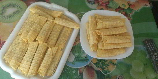 Вафельные трубочки со сгущенкой