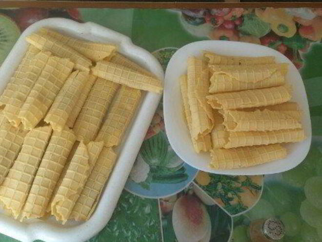 Рецепт вафельных трубочек со сгущенкой